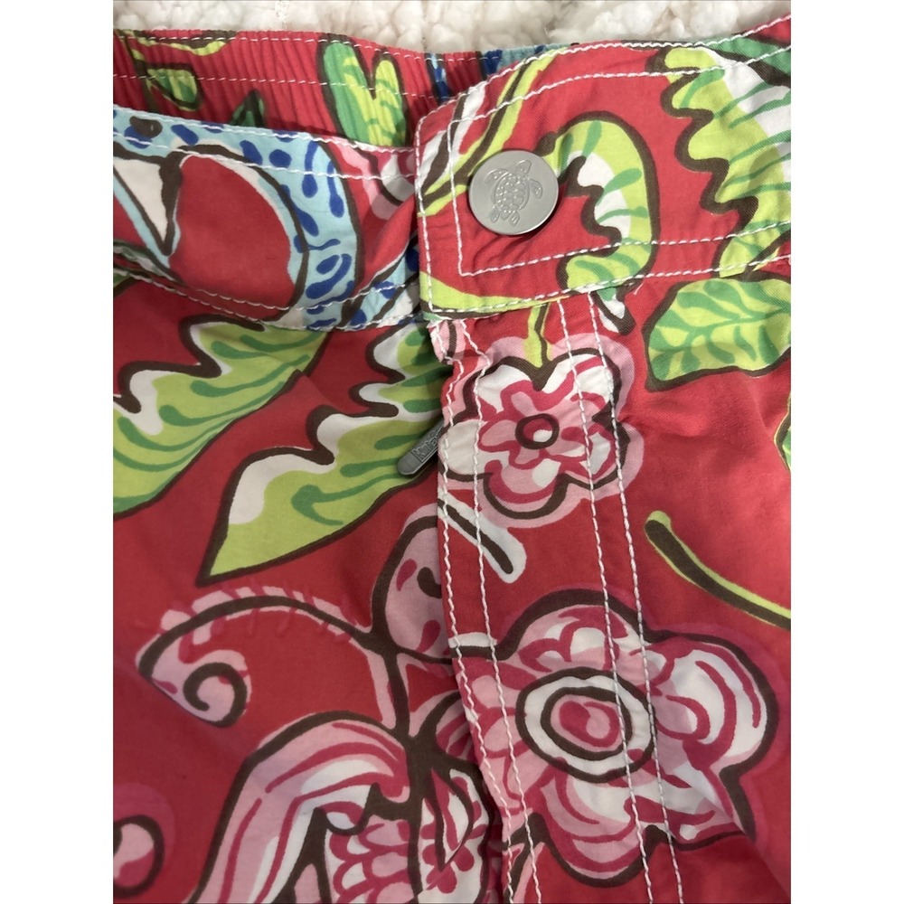 Vilebrequin Medium Floral Elephant Swim Trunks Shorts Bahama Red Blue Green View 4